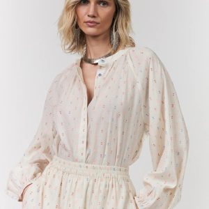 Lollys Laundry HaileyLL Paita – Creme Dobby-tekstuuri